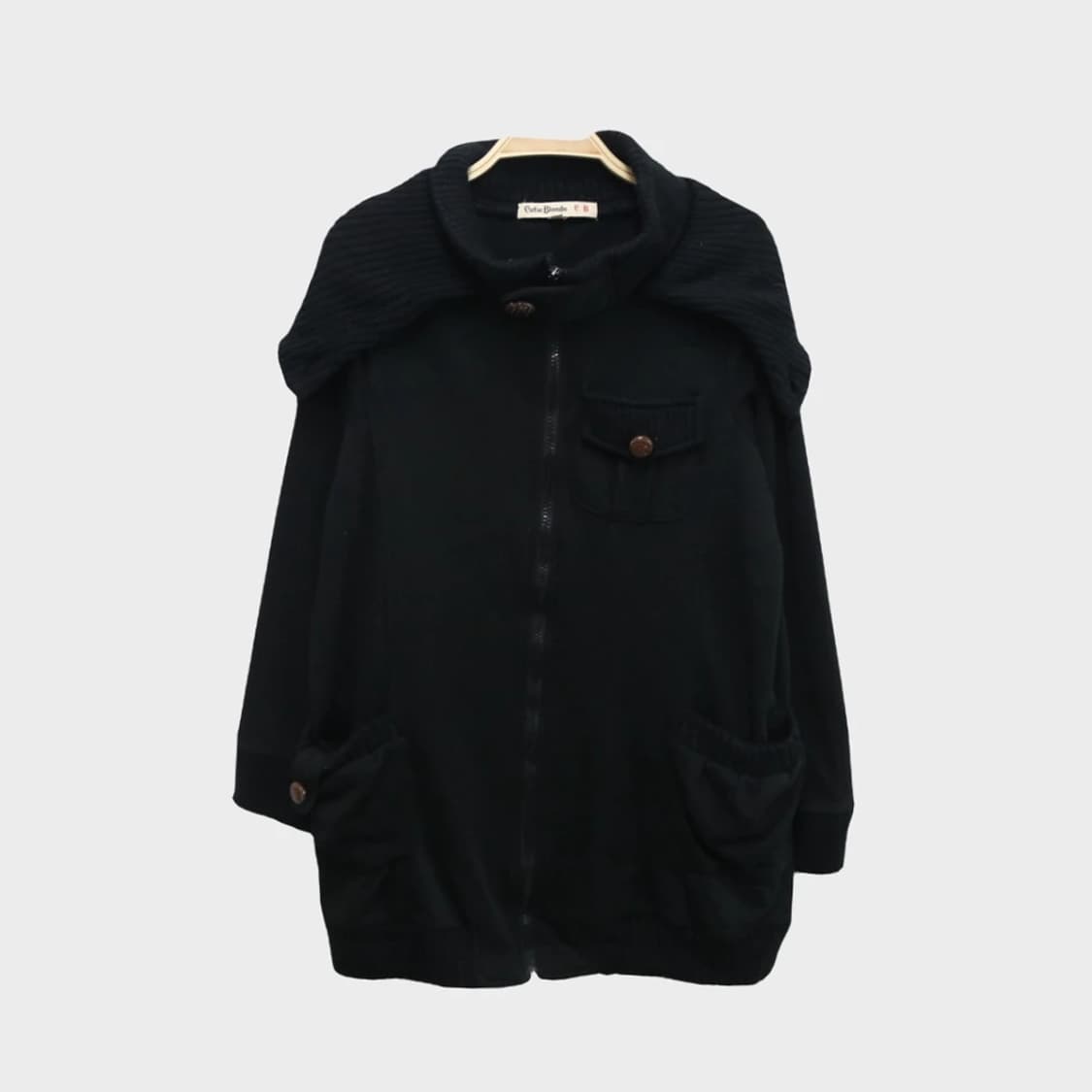 CUTIE BLONDE 블랙 후드 집업 60507 상품이미지1