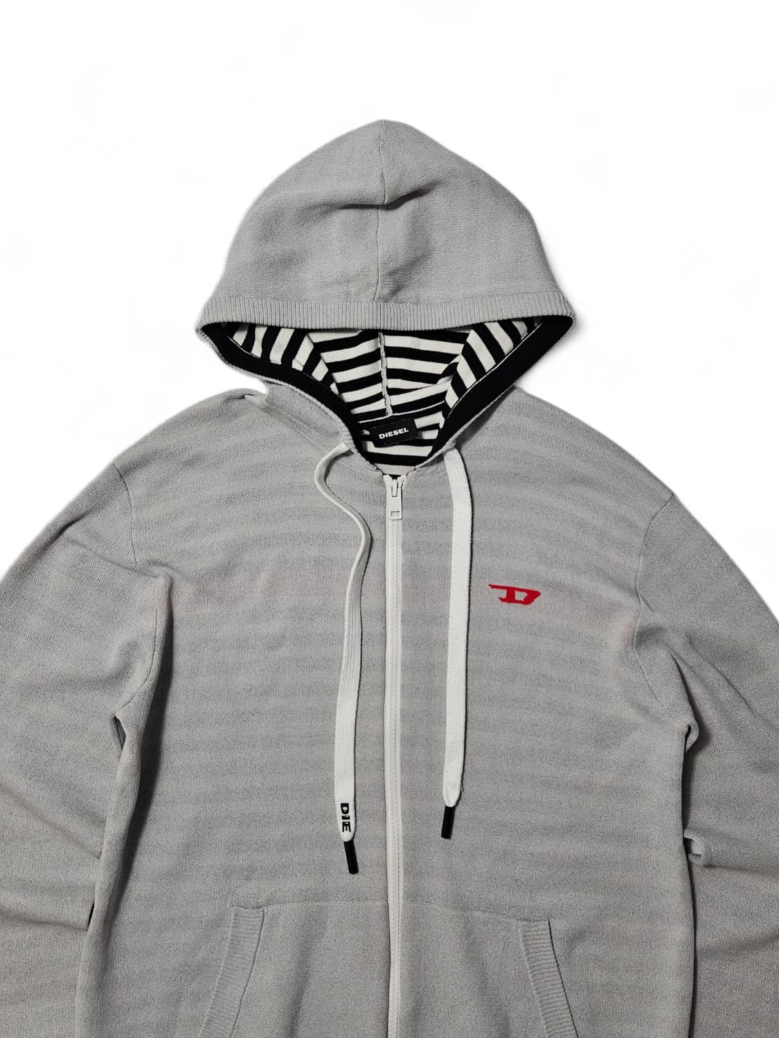 디젤 Diesel 스트라이프 니트 후드집업 L 상품이미지2