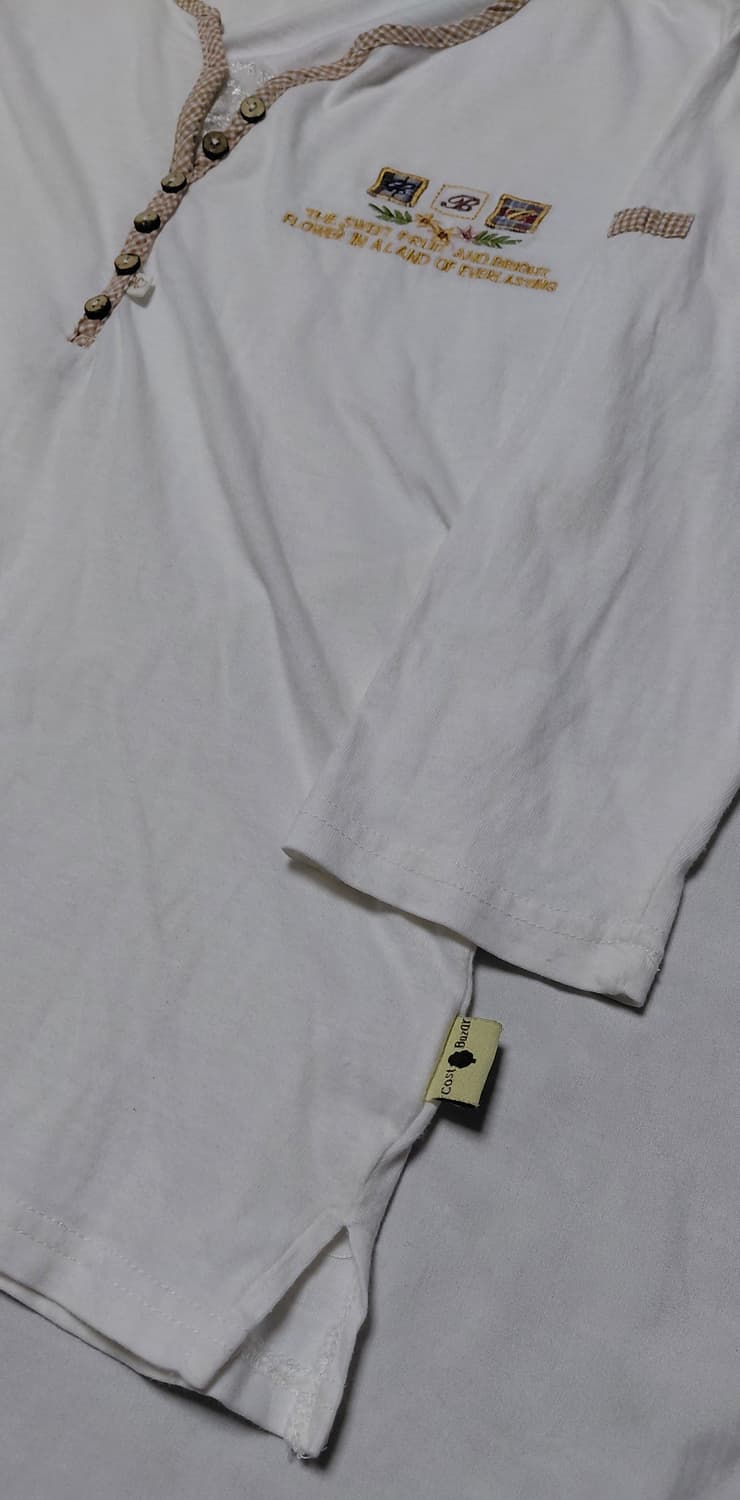 [S] 코스트 바자(Cost Bazar) 자수 포인트 헨리넥 티셔츠 상품이미지5