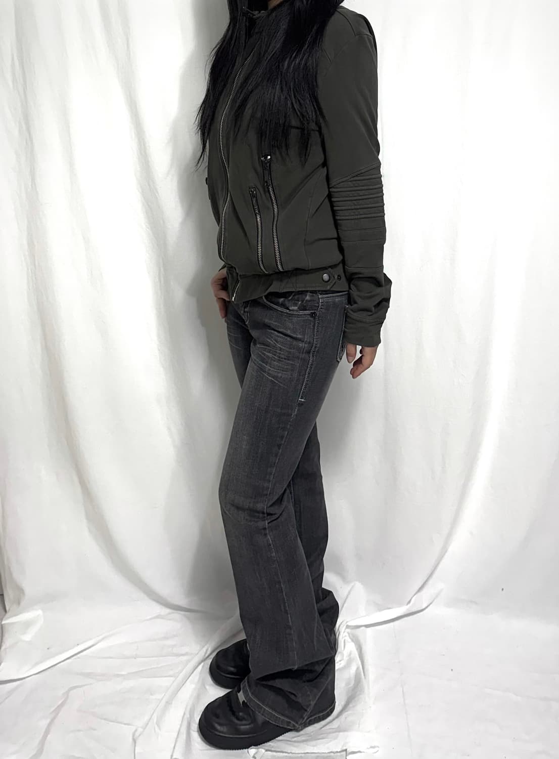 Washed gray boots cut pants 상품이미지2