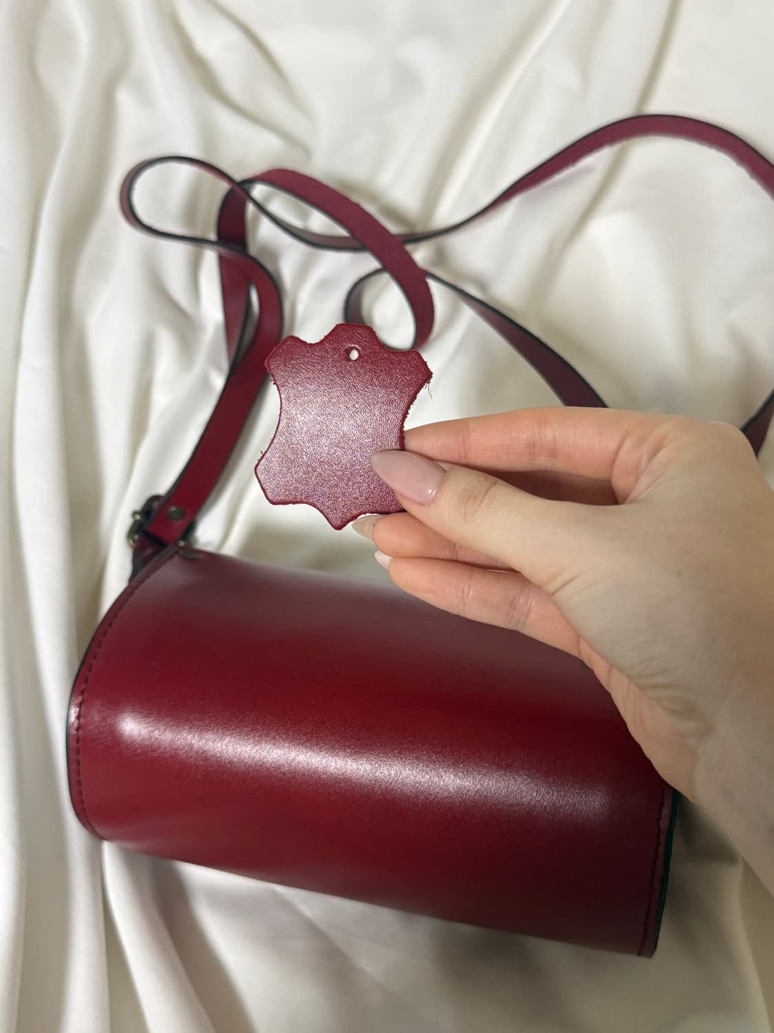 그리스 수제 레드 가죽 미니백 상품이미지3