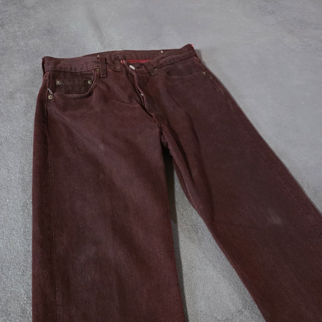 리바이스 501 버건디 레드 워싱 데님 팬츠 32 상품이미지4