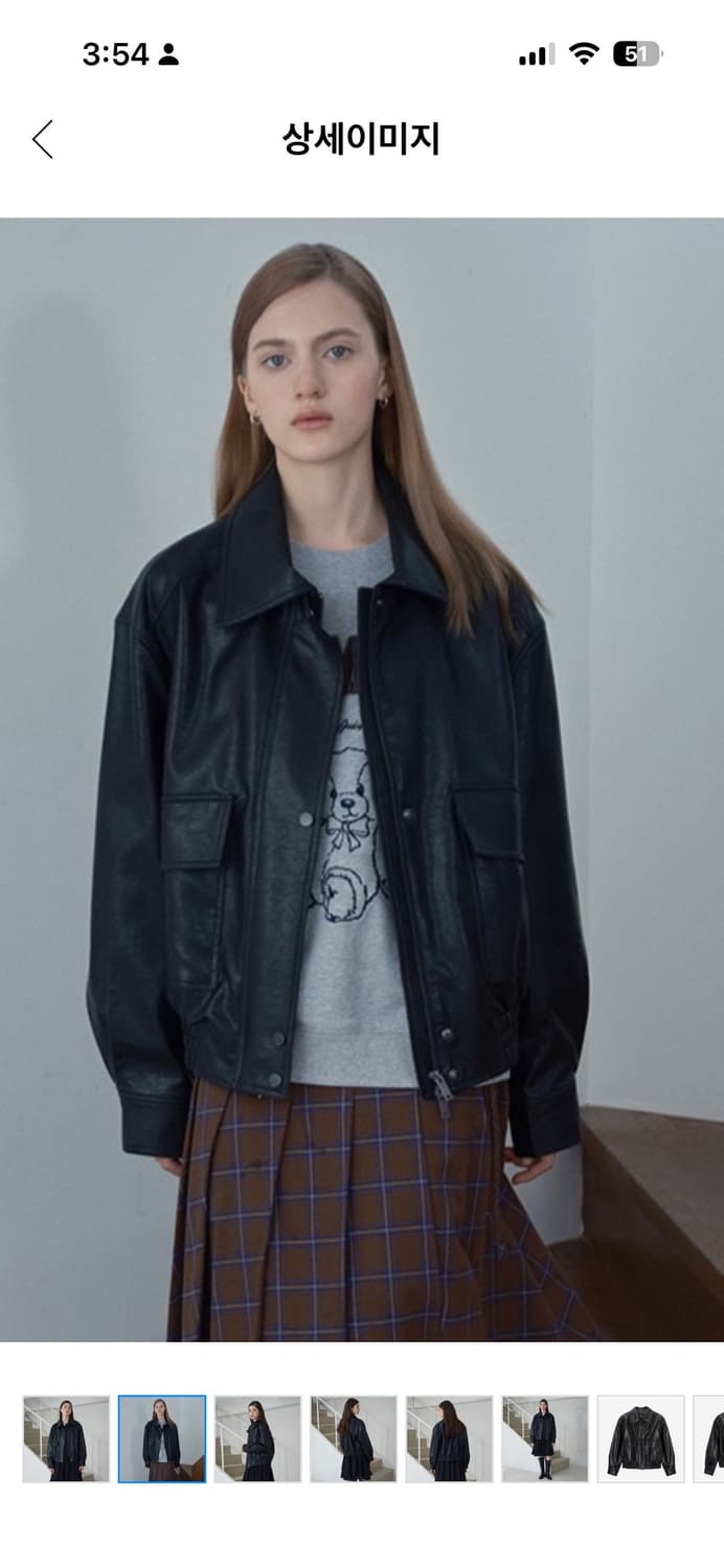 (새상품) 쥬시쥬디 레더 라이크 봄버 오버핏자켓 상품이미지3