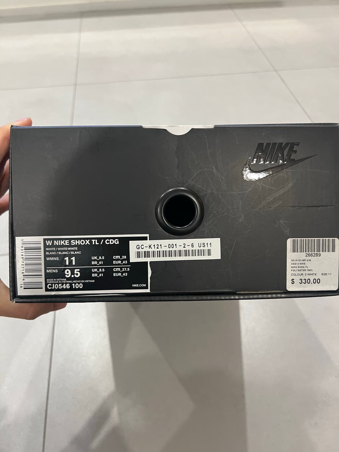 나이키 x 꼼데 샥스 TL 화이트 280 상품이미지8