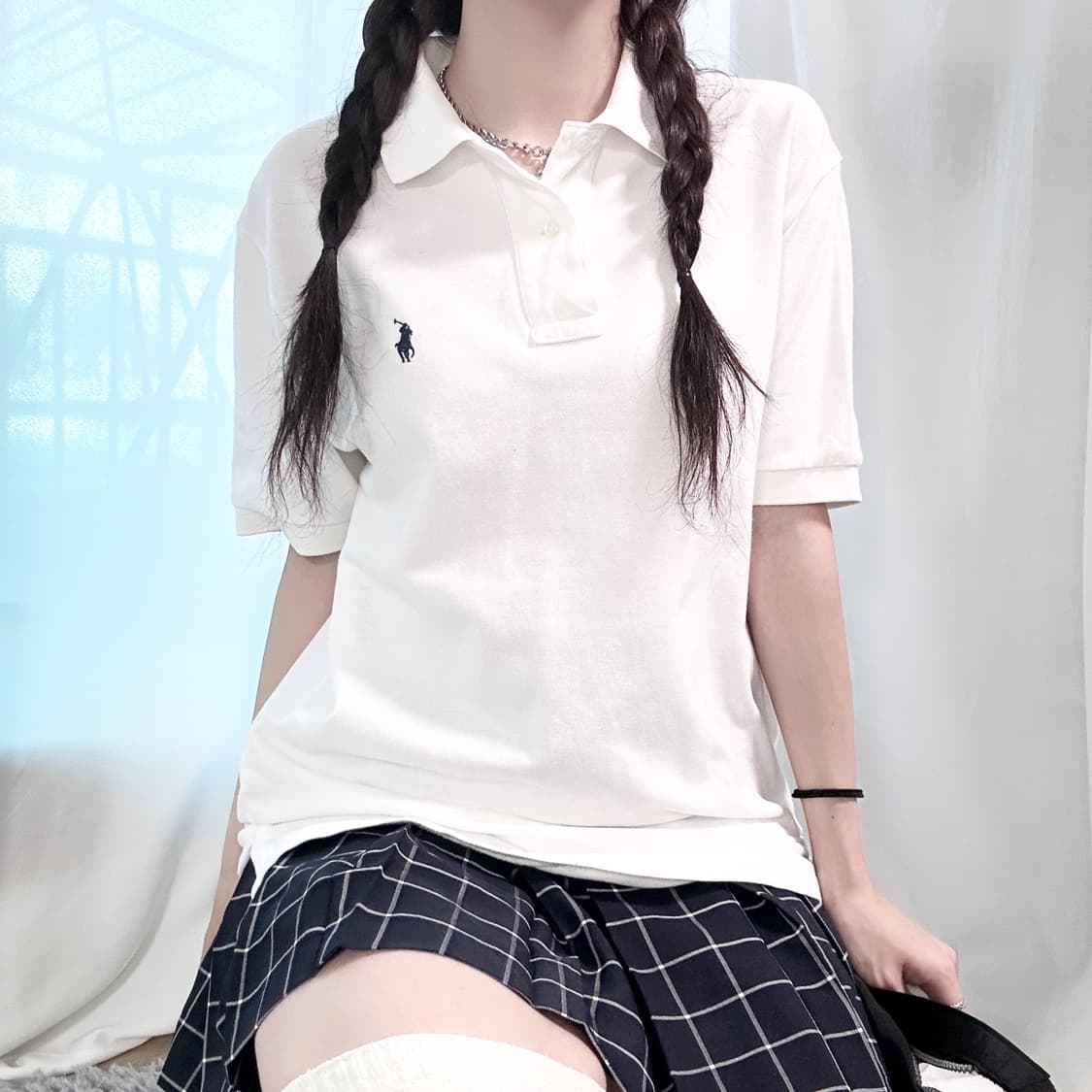 폴로 네이비포니 화이트 카라티 상품이미지3
