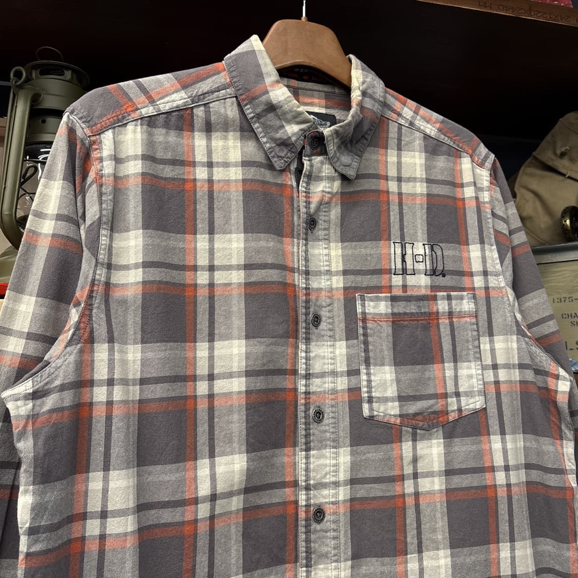 할리데이비슨 시그니쳐 엠브로이드 플래드 체크 워크셔츠 메탈버튼 N869 상품이미지3