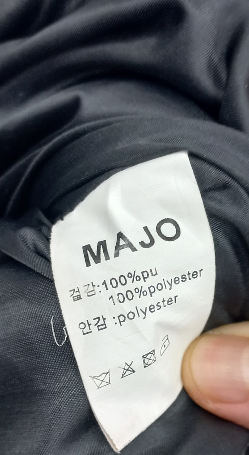 MAJO 블랙 레더 패딩 (남105) 상품이미지5