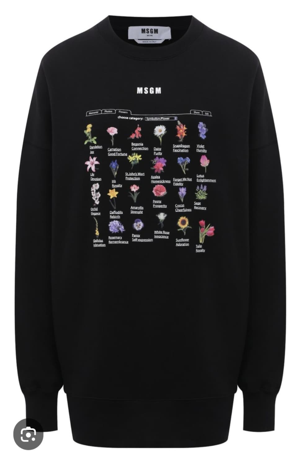 MSGM 플라워 프린팅 오버핏 맨투맨 상품이미지4