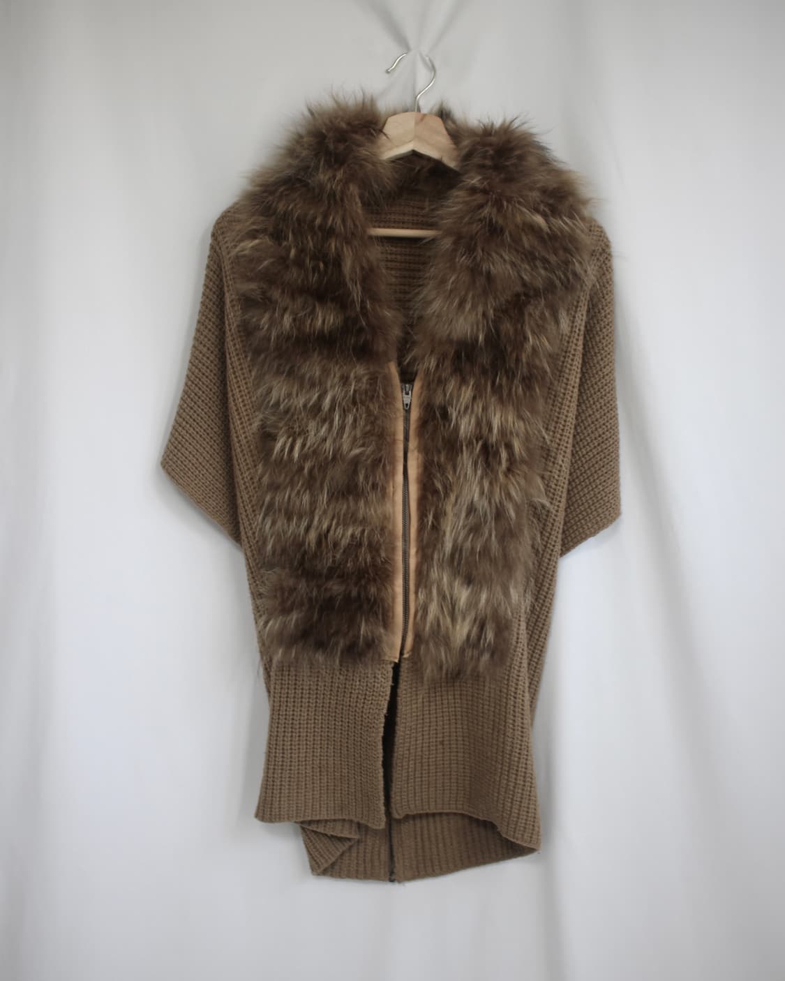 Yellow brown fur multi-way zip vest 상품이미지4