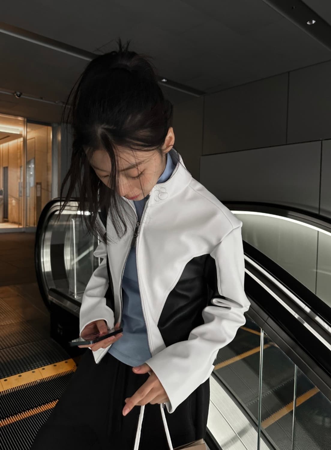 🤍WOOHWA 우화 레더 자켓 화이트🤍 라이더자켓 상품이미지10