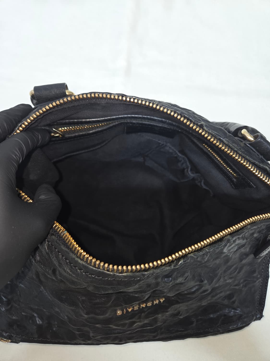 지방시 블랙 램스킨 금장 판도라 링클 미듐 2WAY 상품이미지3