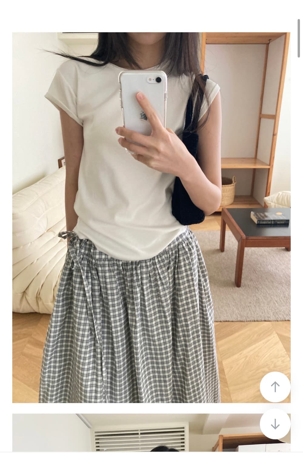 메이비베이비 체크 롱스커트 상품이미지4