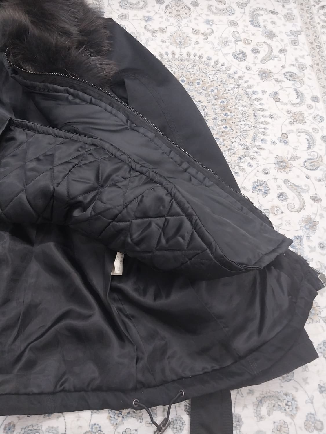 GGPX 블랙 퍼 카라 벨트 패딩 M (55반까지)  (내피분리가능) 상품이미지2