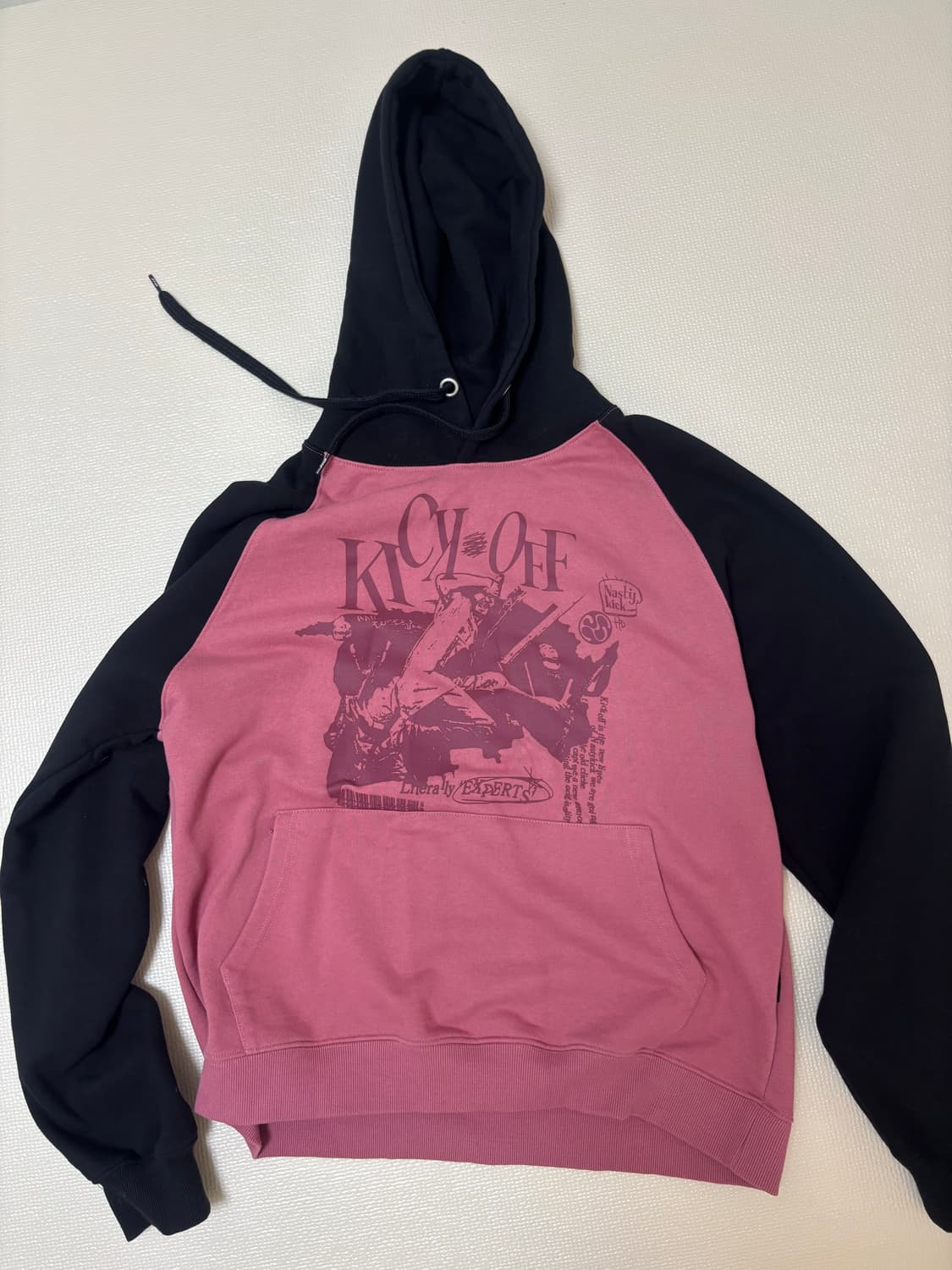네스티킥 Pitchy Raglan Hoodie 후드티(Pink) 상품이미지7