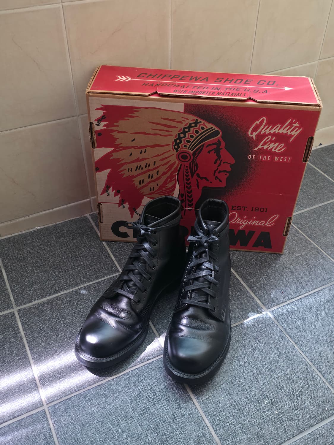 [8D] 치페와 서비스 부츠 6인치 블랙 트루퍼 상품이미지1