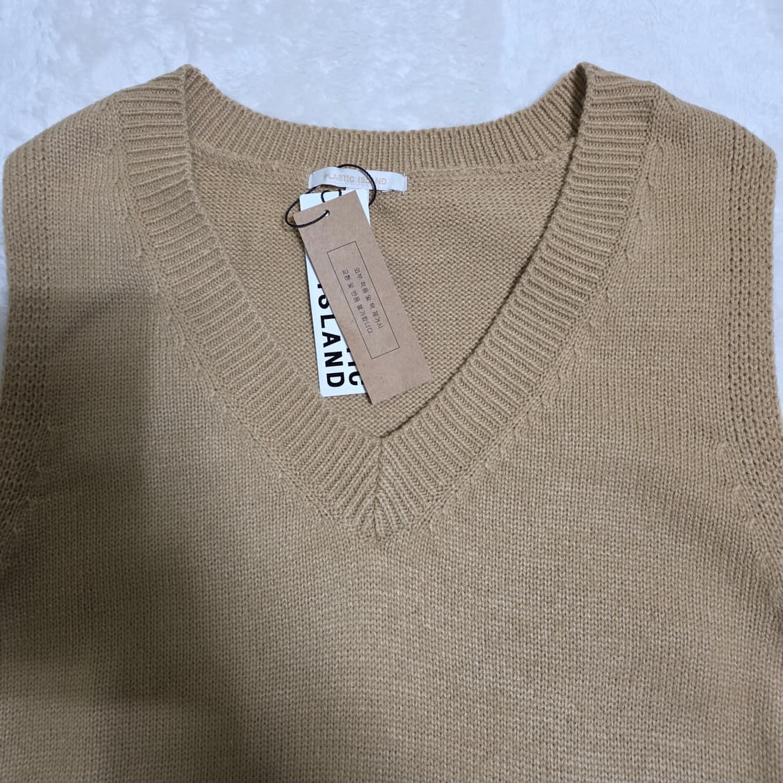 (F)여성 플라스틱아일랜드 니트 롱 베스트  상품이미지2