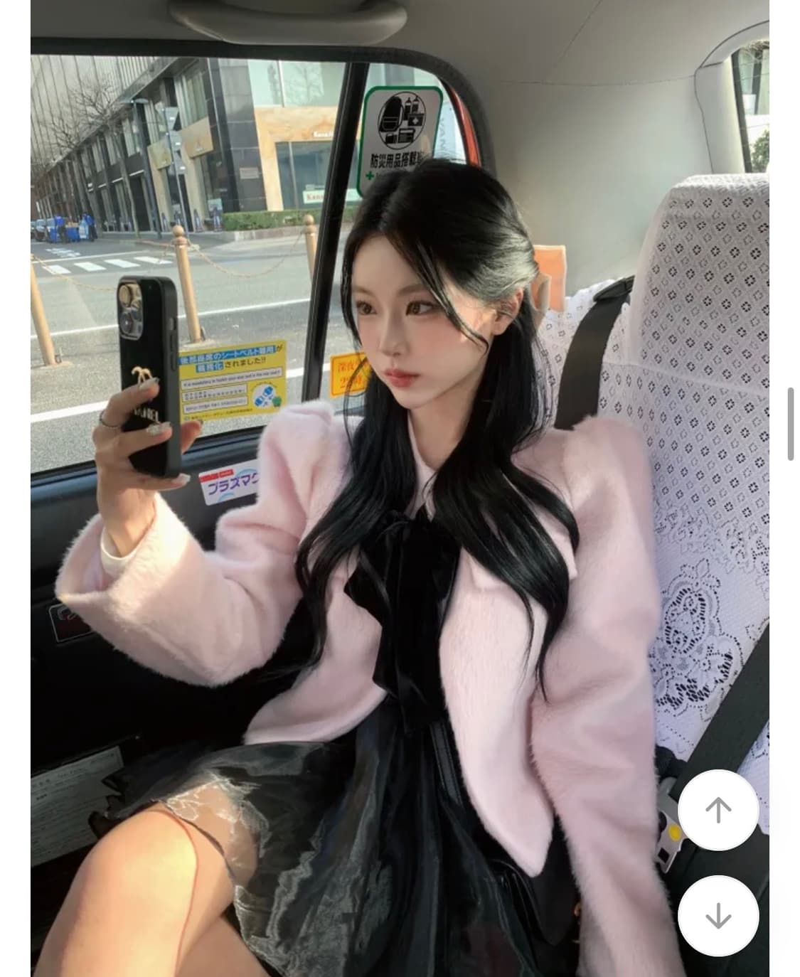 로웰리 퍼프 리본 크롭 숏 자켓 핑크 상품이미지4