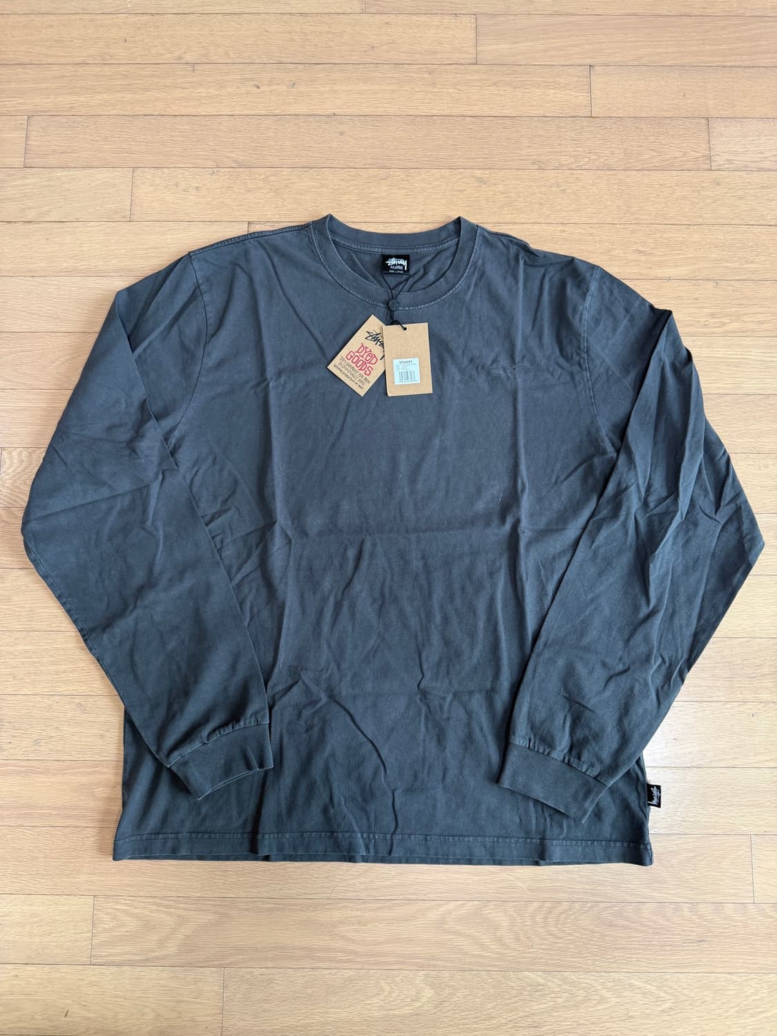 [XXL] stussy 스투시 피그먼트 다이드 롱슬리브 긴팔 티셔츠 블랙 상품이미지1