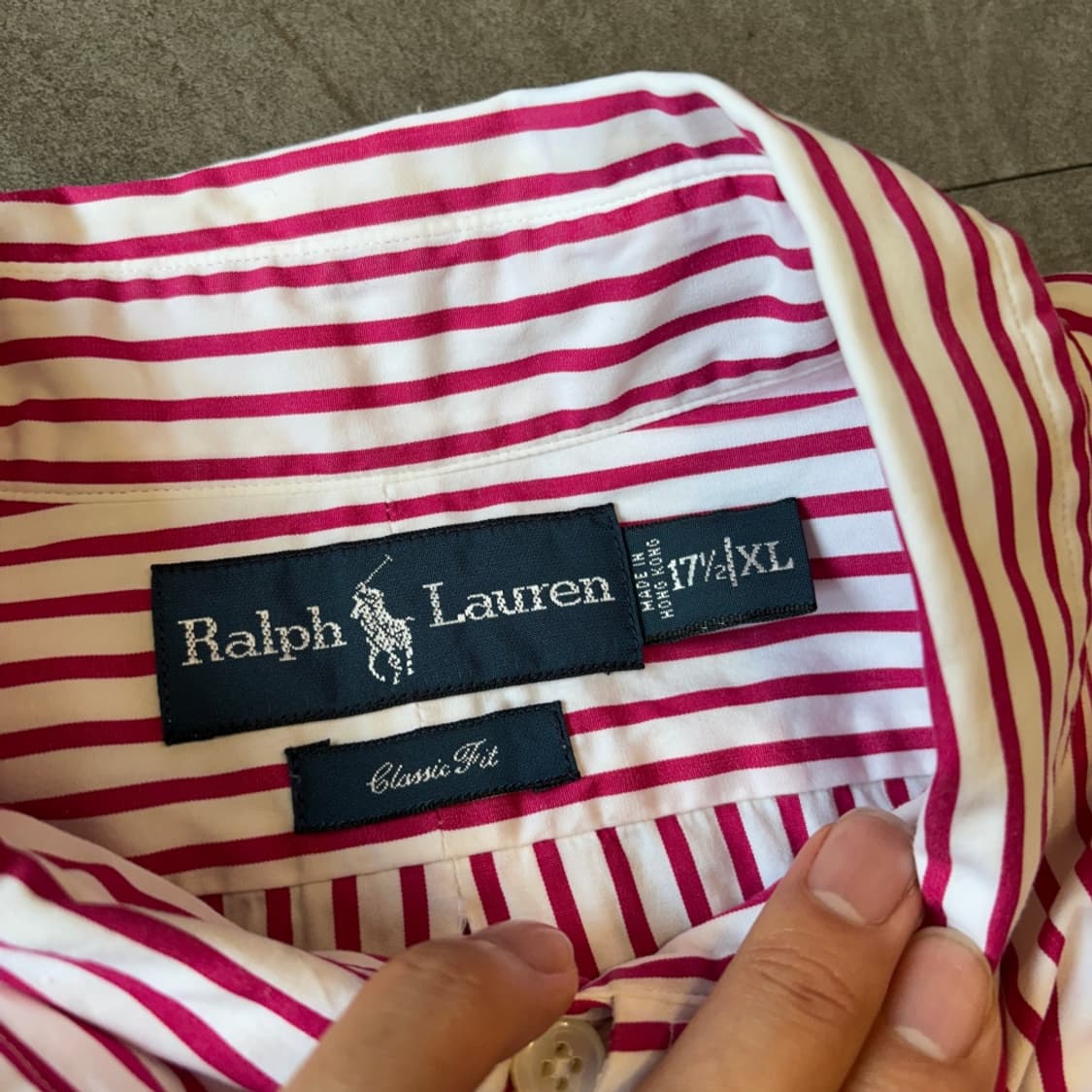 폴로 정품 레드 클래식포니 포플린 스트라이프 셔츠 상품이미지5