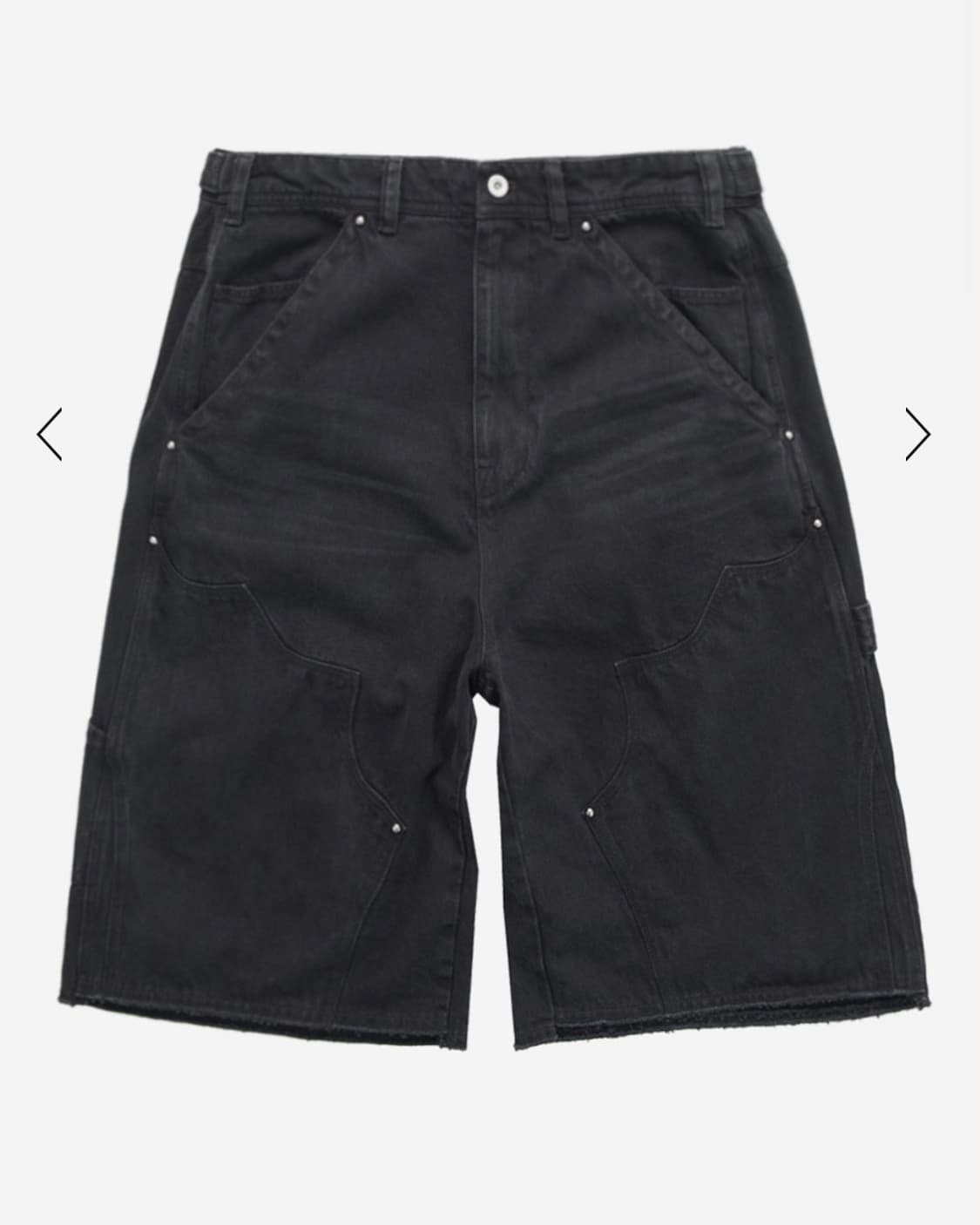 [3]폴리테루 1011 더블니 1/2 팬츠 블랙 상품이미지1