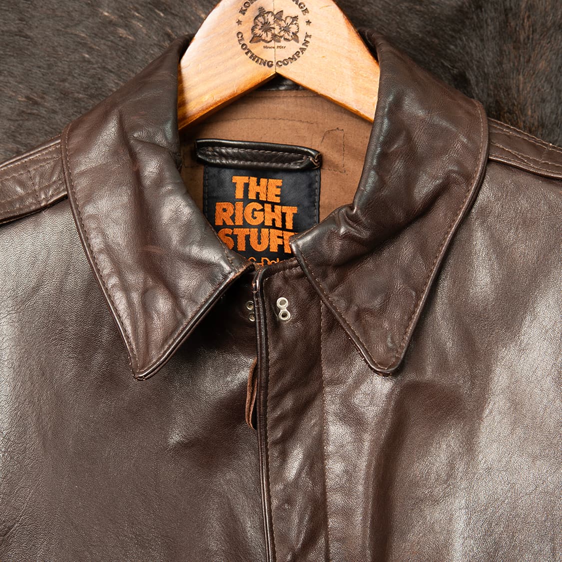 [42] 80s 아비렉스 A-2 카프스킨 레더 플라이트 자켓  상품이미지3