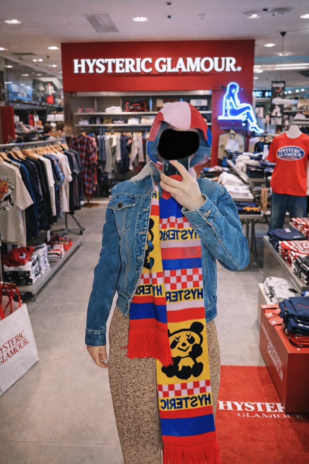 히스테릭 글래머 롱 머플러 착샷O 상품이미지2