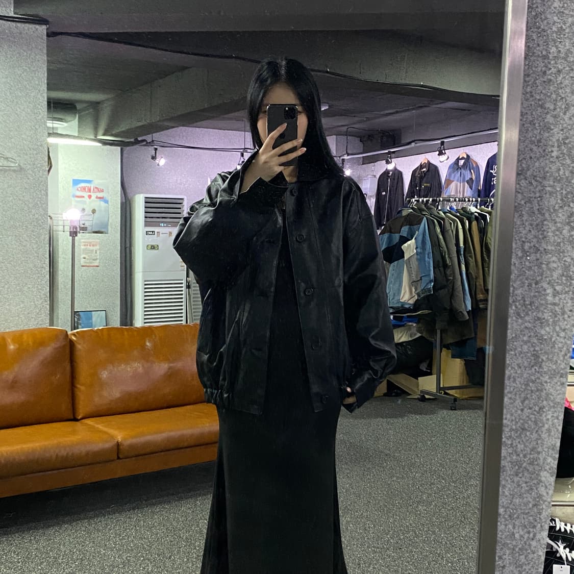 빈티지 레더 버튼 자켓 B3086 상품이미지1