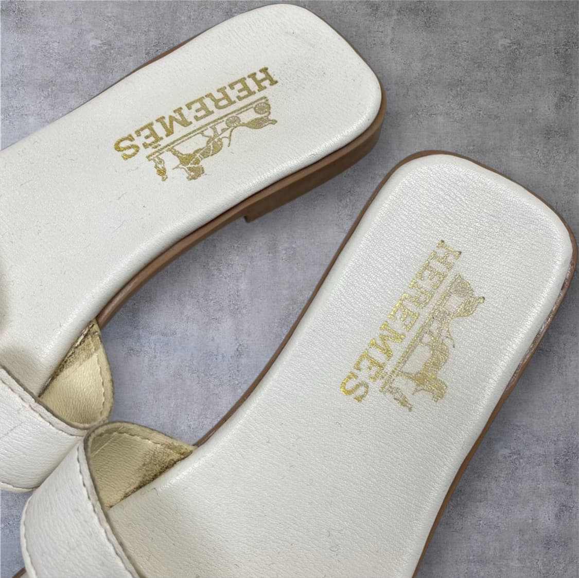 에르메스 Hermes 화이트 오란 샌들 슬리퍼 37 상품이미지3