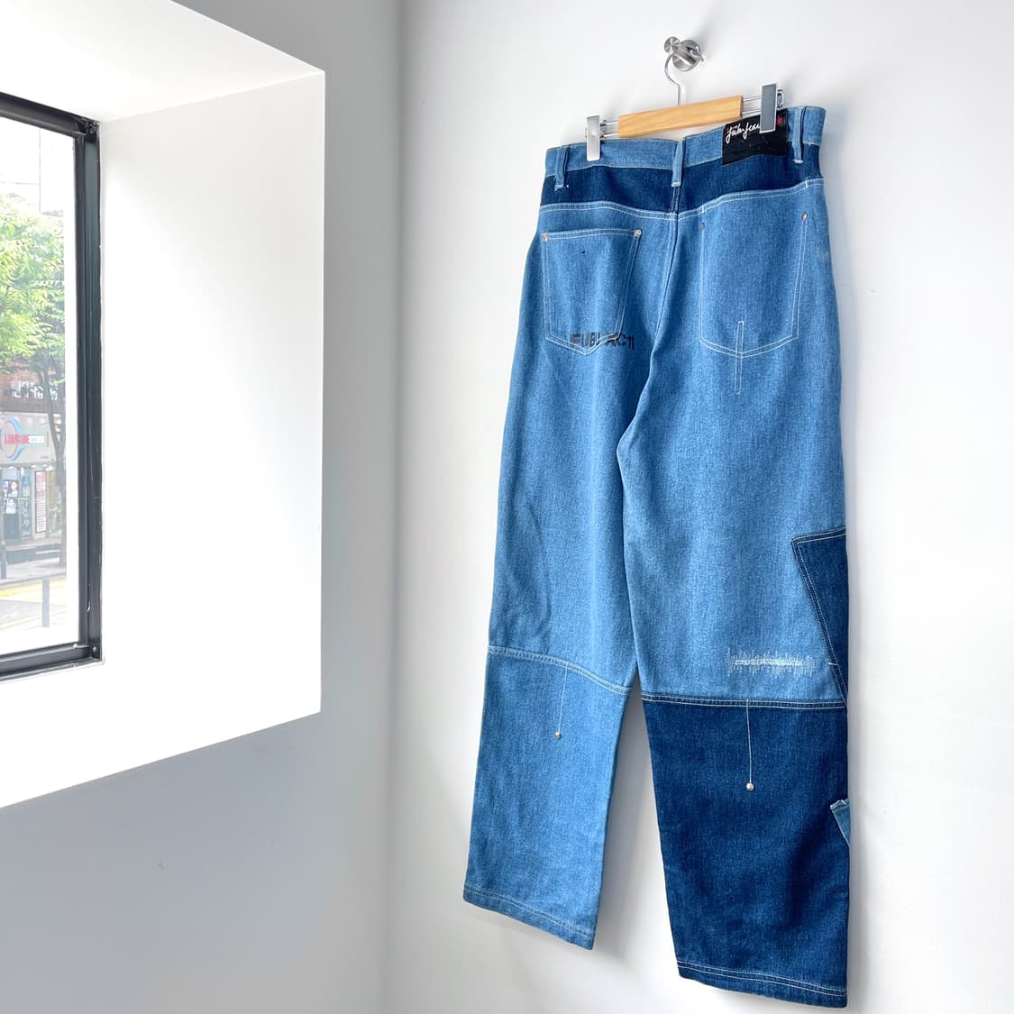 푸부 클라우드 패치워크 올드스쿨 와이드 데님 팬츠 상품이미지8