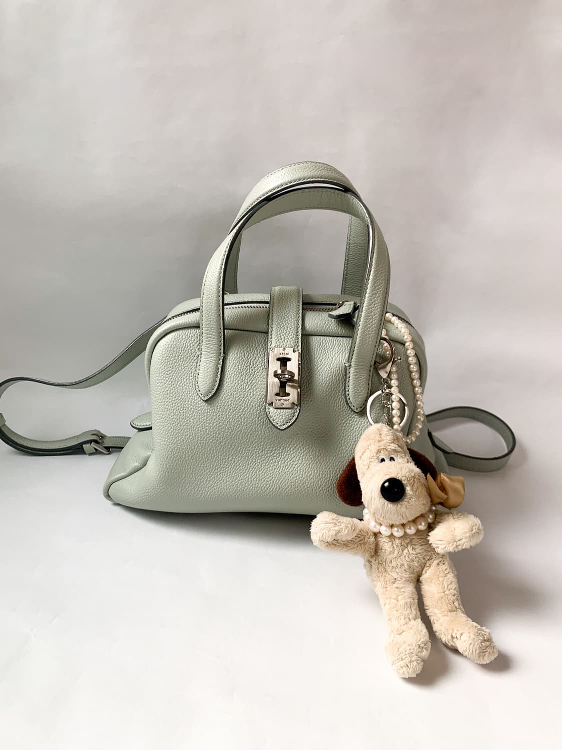 분크 스몰 토크 백 라이트 모스그린 컬러 & 키링 set 상품이미지1