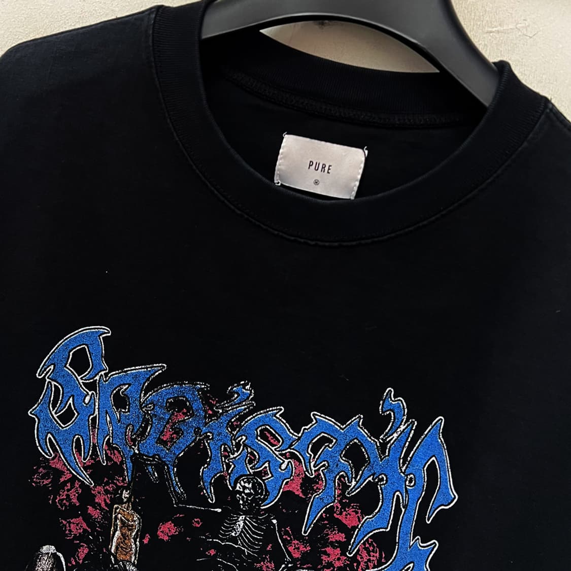 PURE 오버사이즈 빈티지 그래픽 반팔티 2XL급 상품이미지3
