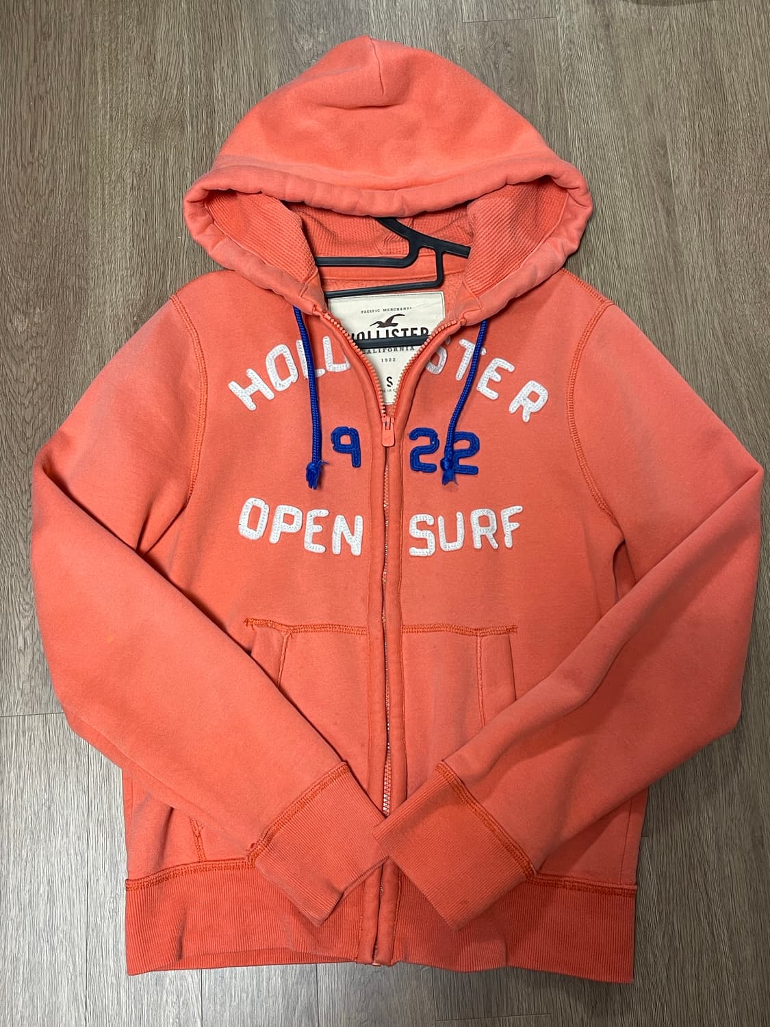 홀리스터 코랄 오렌지 후드집업 S 상품이미지1