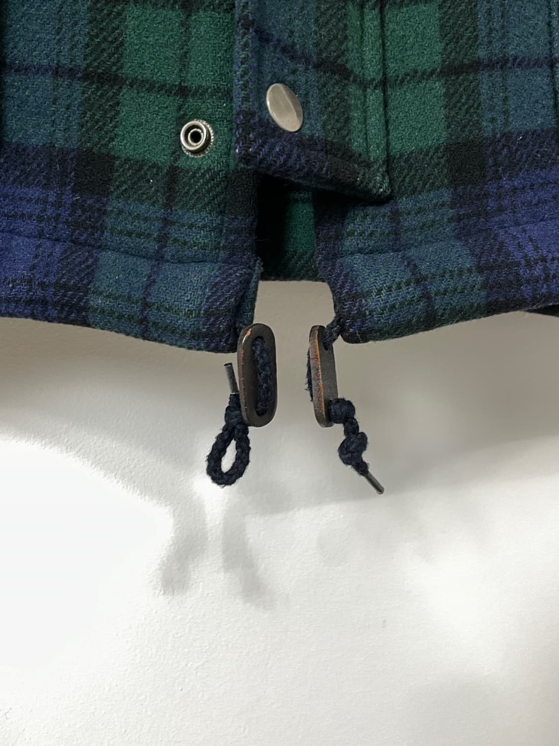 90s 폴로 랄프로렌 블랙와치 후드 울 코트  상품이미지4