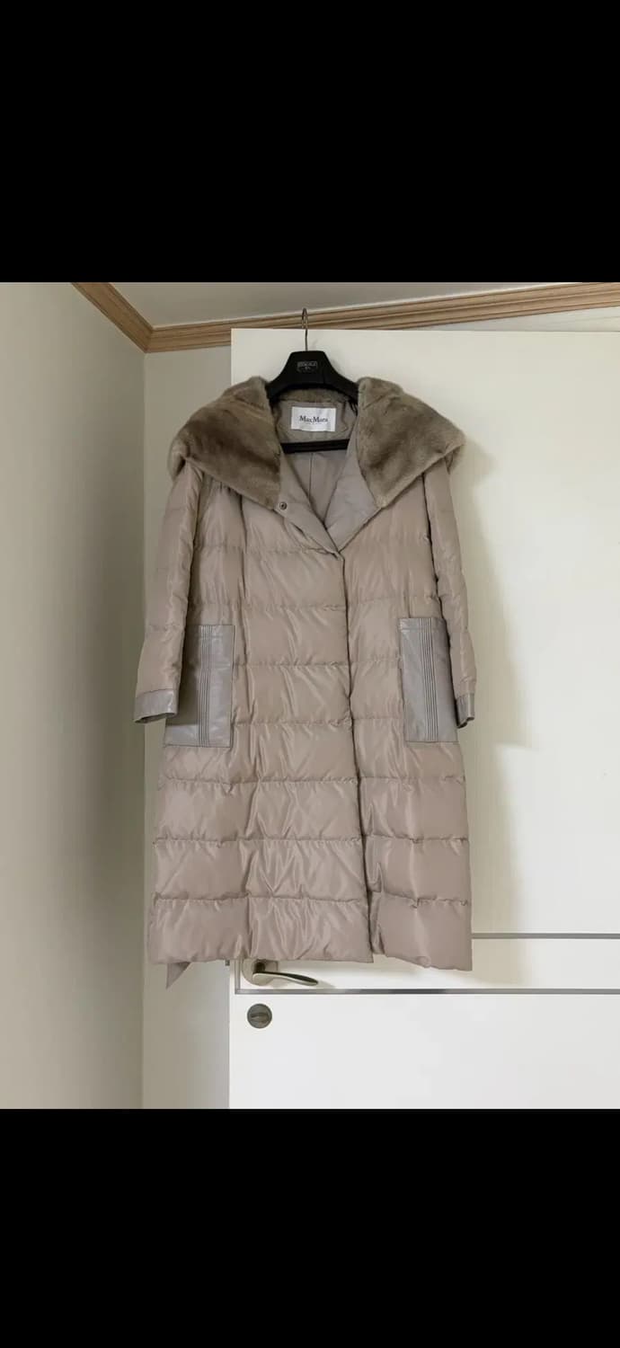 밍크퍼 후드 롱 패딩 상품이미지1