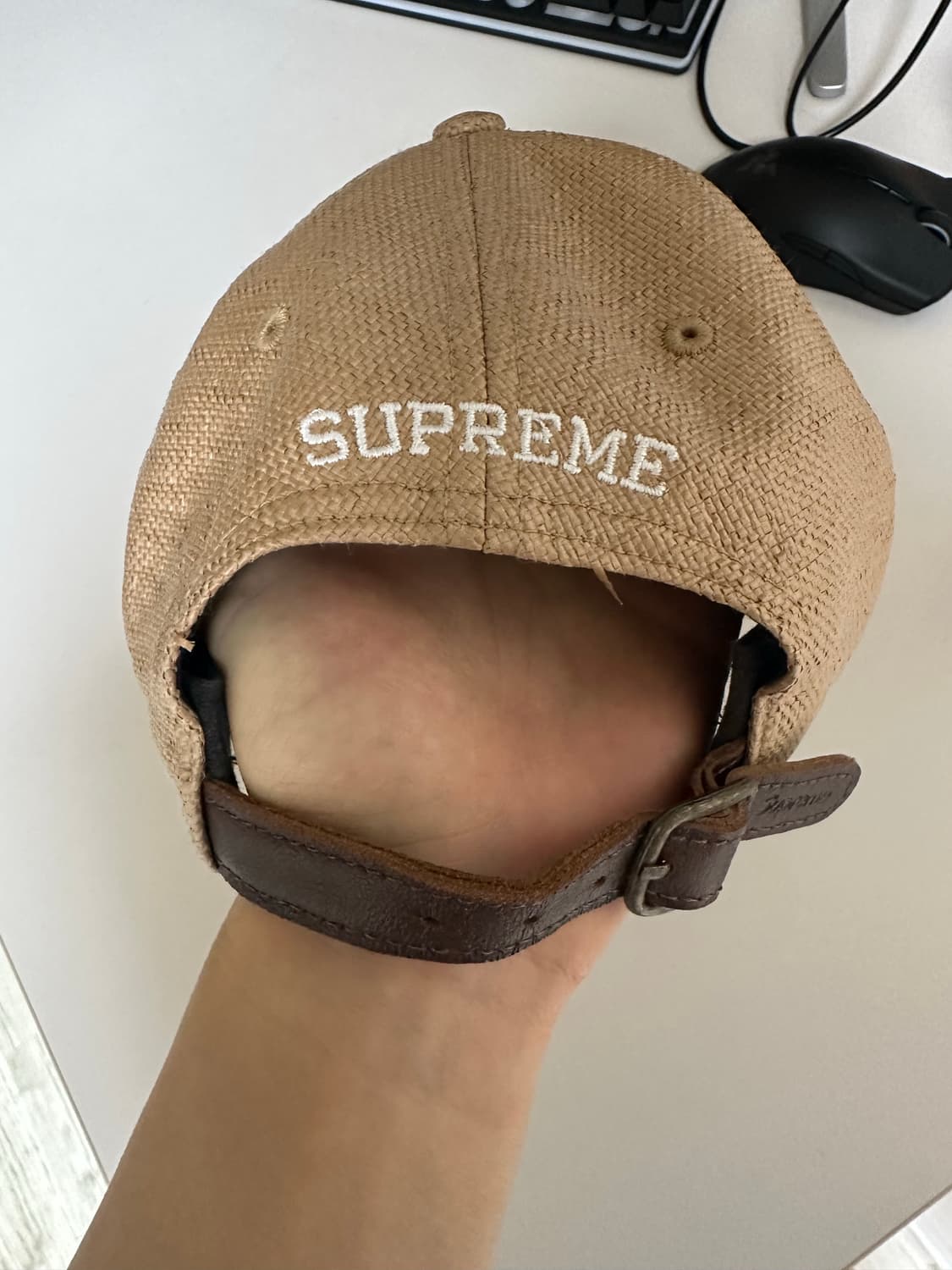 슈프림 라피아 S 로고 6-패널 캡 내츄럴 - 22SS 상품이미지3