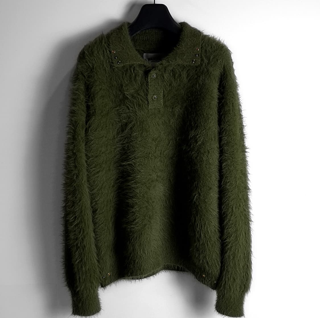 Kamika 롱헤어 앙고라 카라 니트(khaki) 상품이미지4