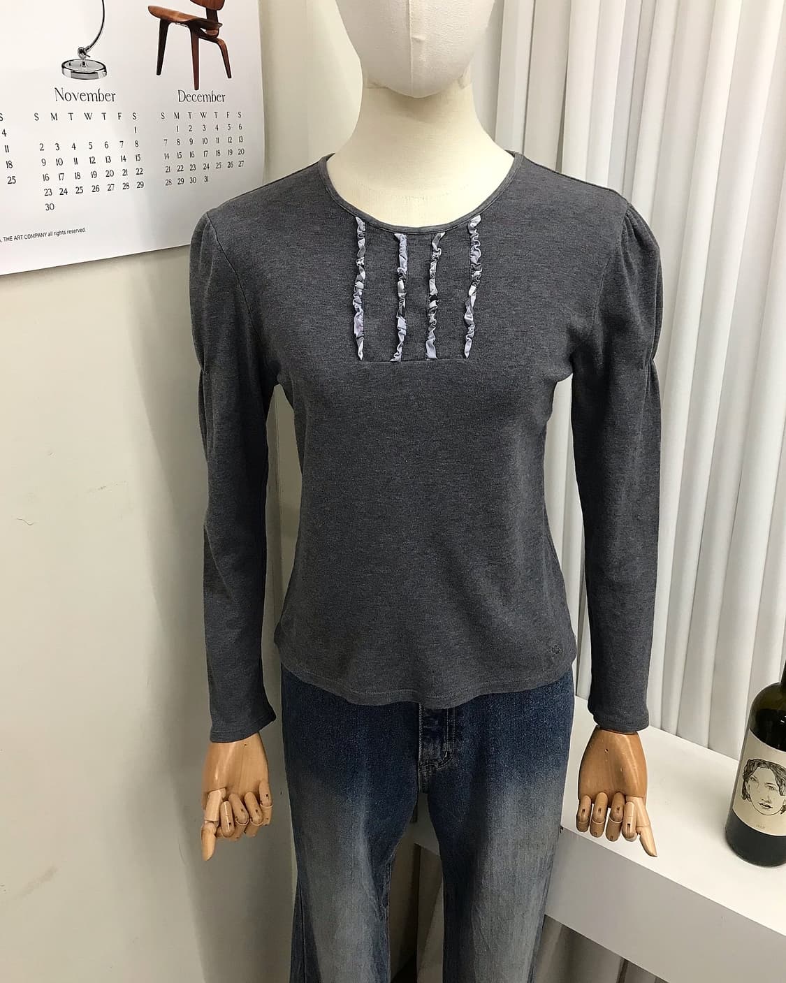 버버리 체크 프릴 퍼프 긴팔티 상품이미지6