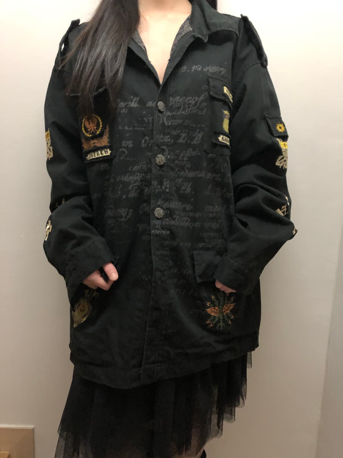 빈티지 블랙 펑크 디테일 자켓 상품이미지1