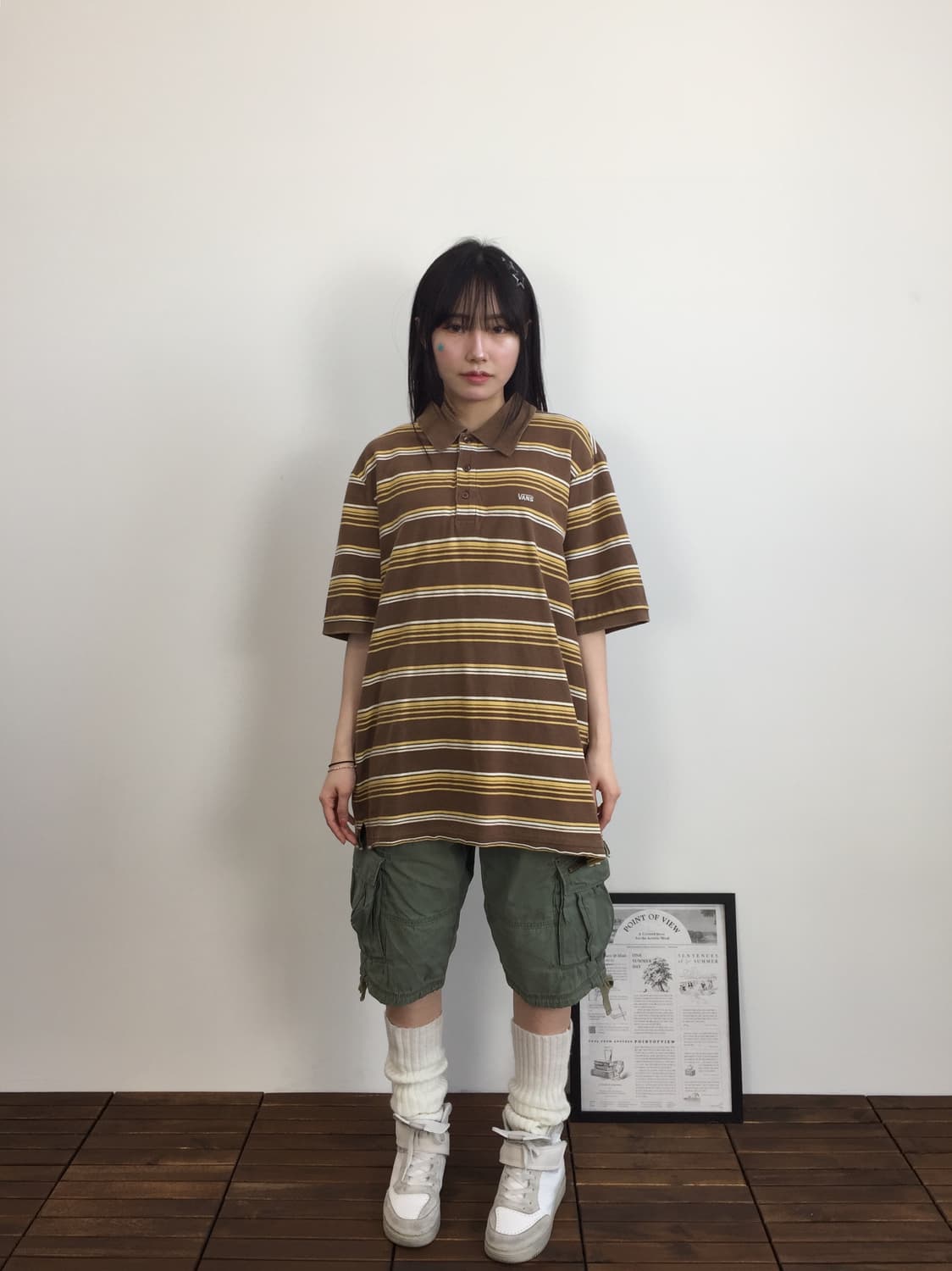 Vans Brown Stripe Polo Shirt 상품이미지1