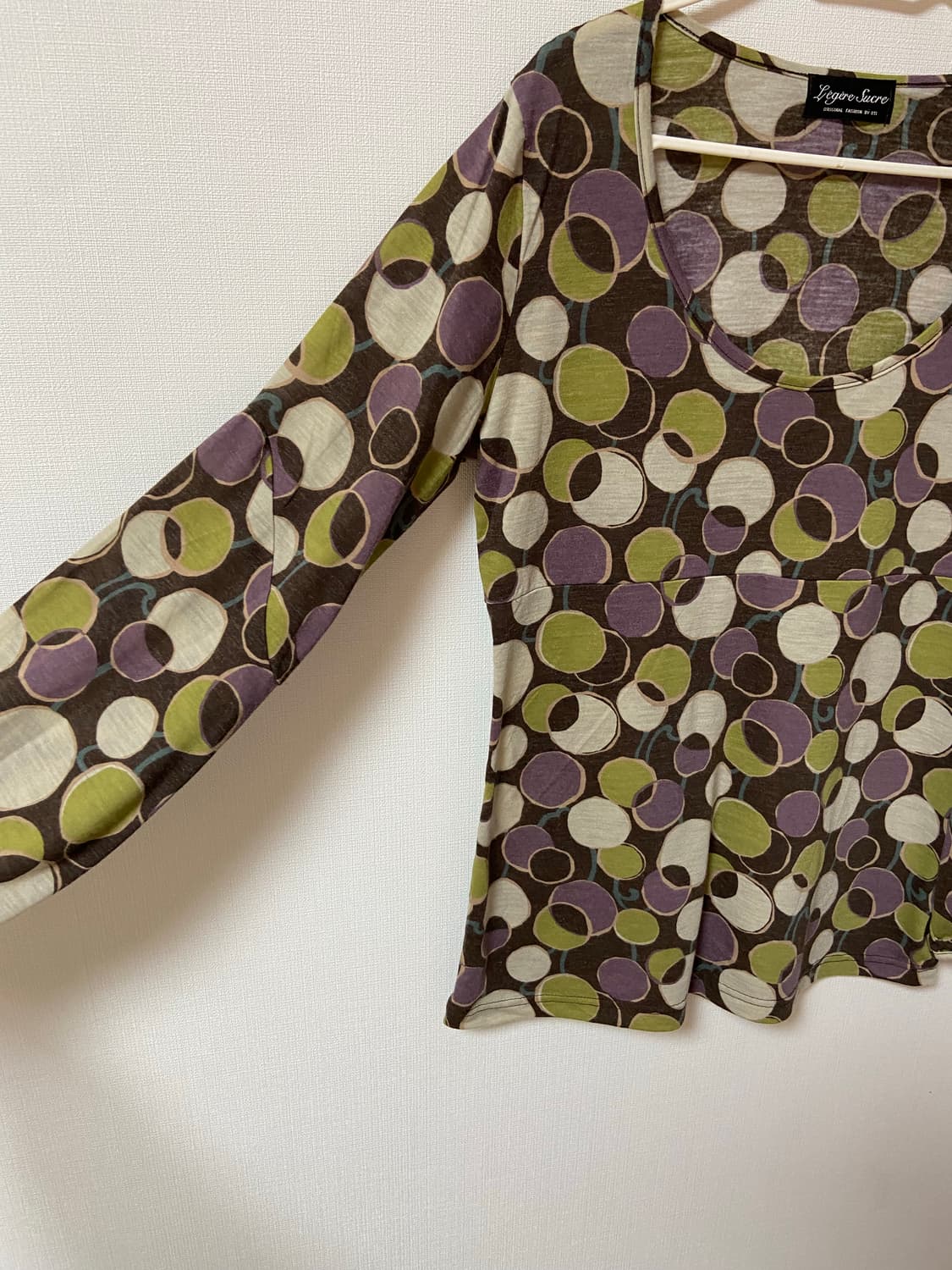 일본 빈티지 하구미 도트무늬 유넥  블라우스 상품이미지2