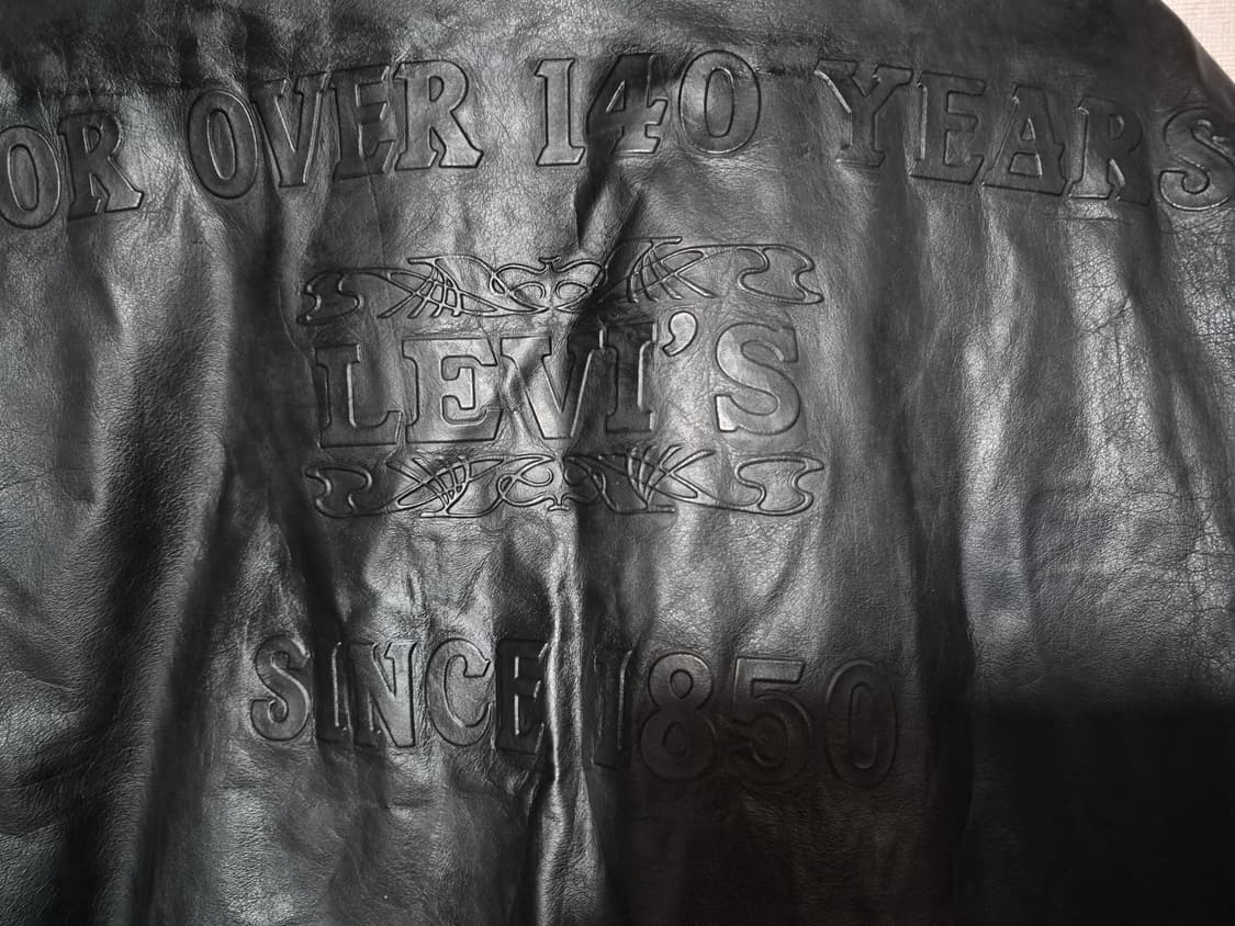 LEVIS 리바이스 레트로 블랙 가죽 리버스블 봄버 상품이미지7