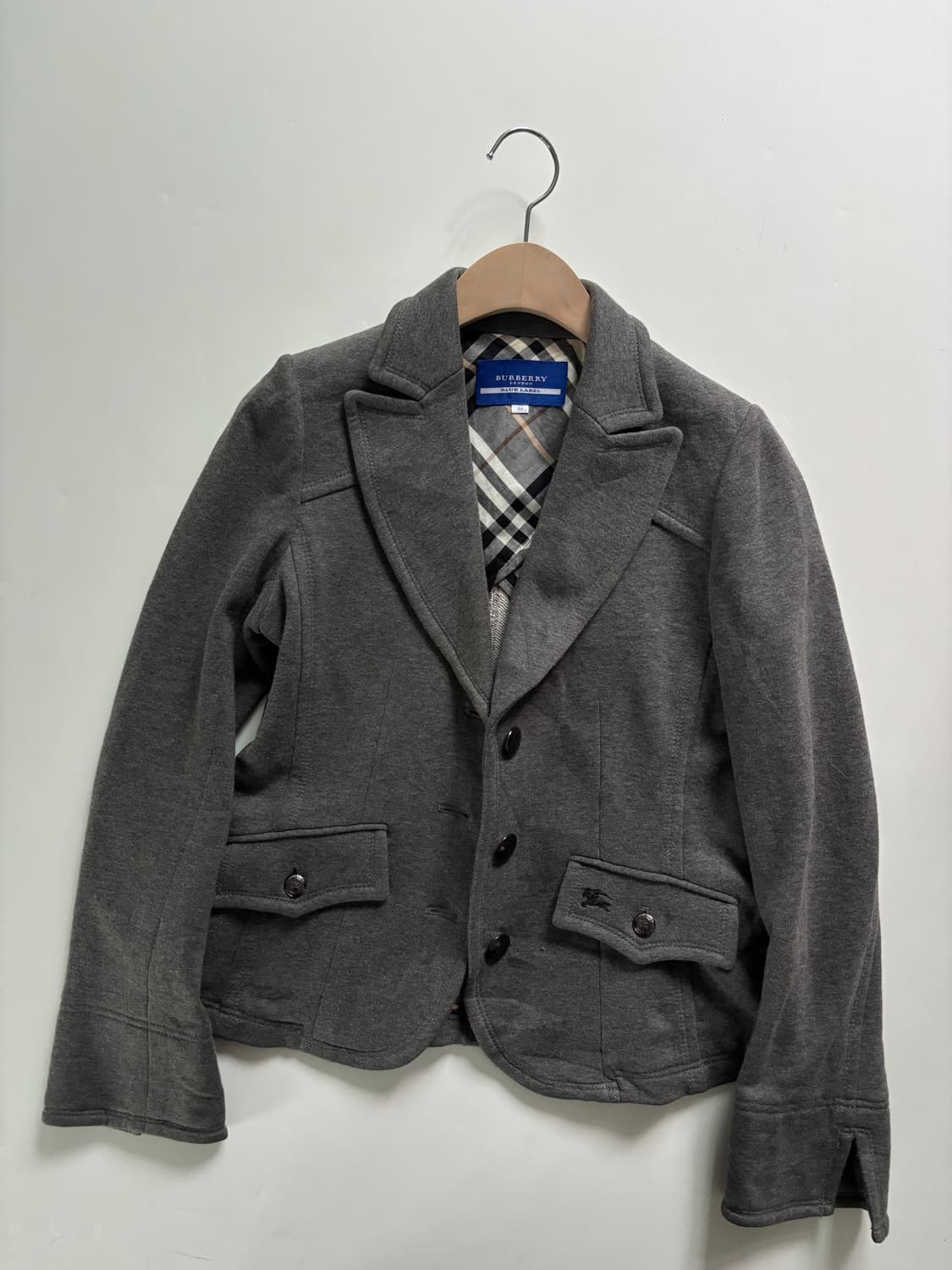 Burberry 버버리 블루라벨 그레이 코튼 카라 숏 자켓 상품이미지3