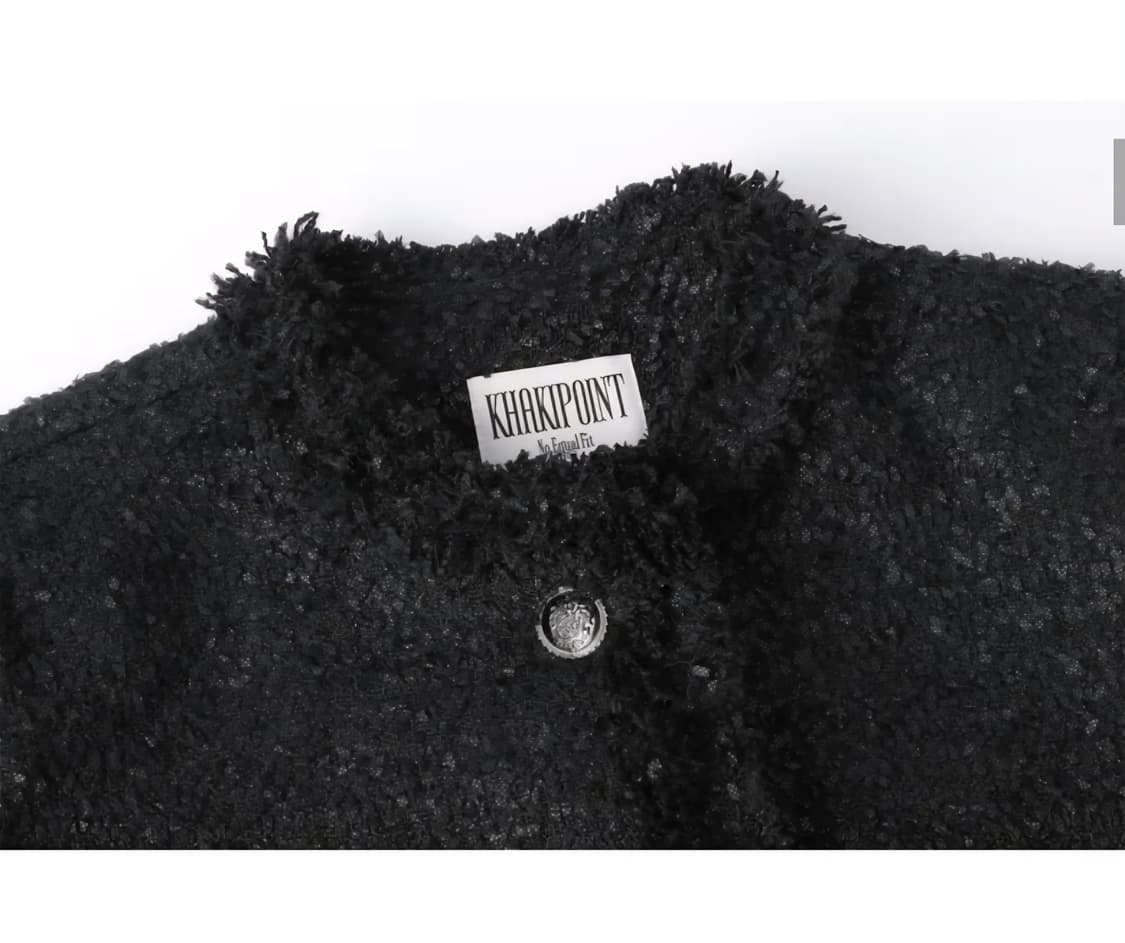 카키포인트 트위드 롱 블랙 상품이미지3