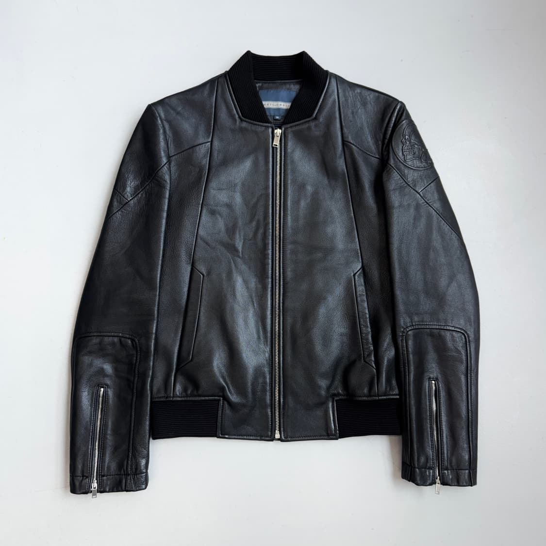 크리스크리스티 스컬 해골 리얼레더 염소가죽 봄버 가죽자켓 상품이미지2