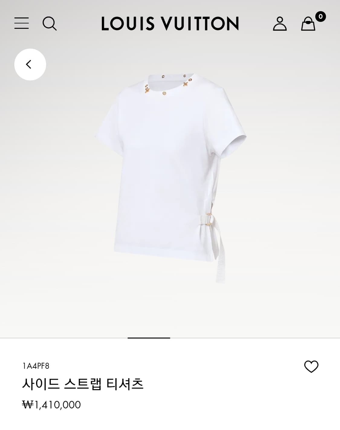 정품)급처2번입고세탁완료!루이비통 넥로고참장식 사이드 스트랩 반팔면티셔츠 상품이미지1