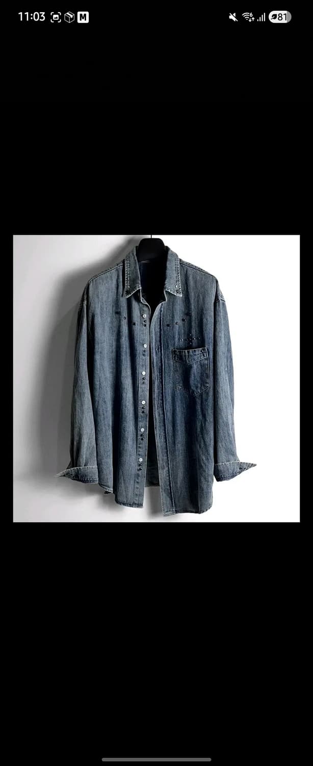 가키하라 블루종 워시드 데님 셔츠 상품이미지1