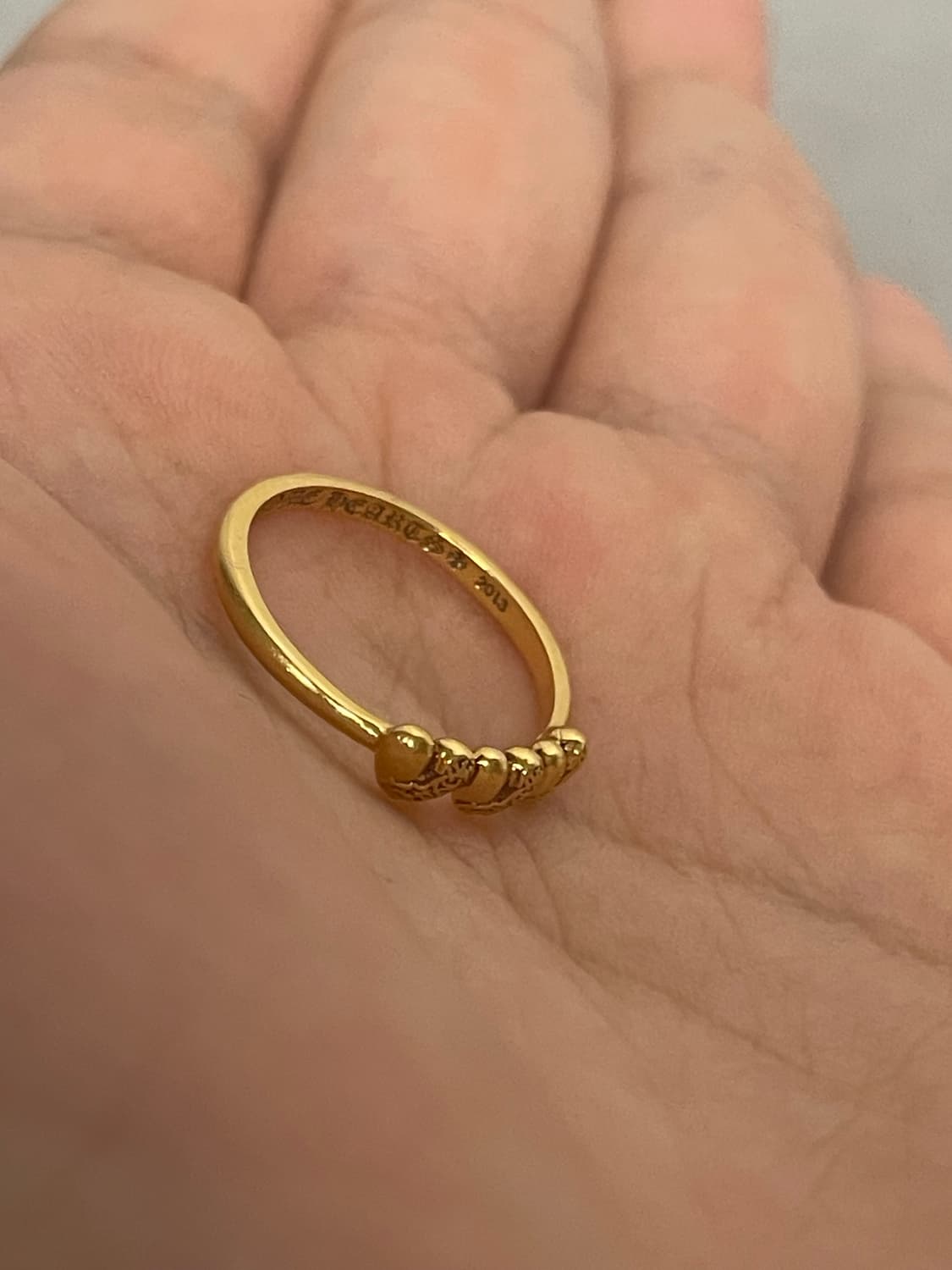 크롬하츠 22k 쓰리하트링 US 8호(17-18호) 상품이미지5