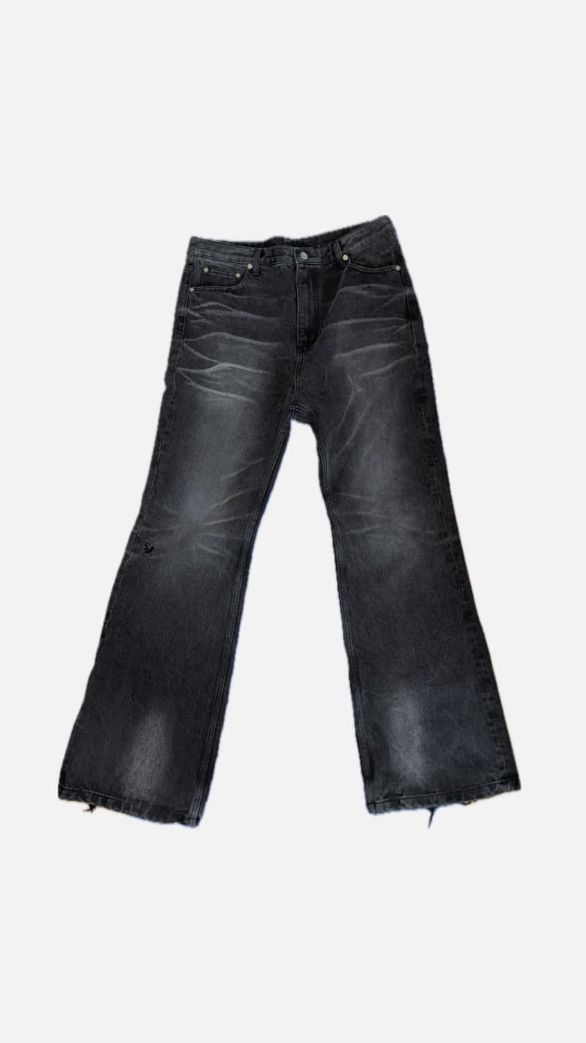 ourglass 캣워싱 플레어 진 블랙 상품이미지2