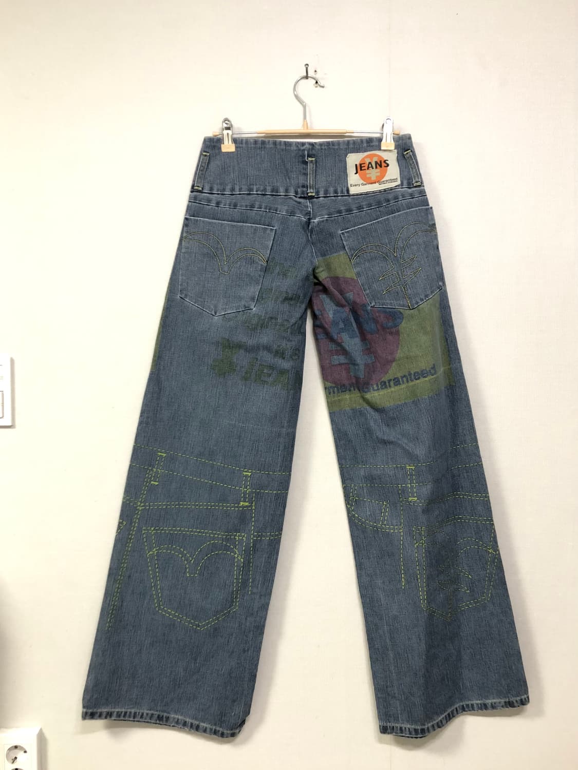 (일본) 엔진즈 미치코코시노 여성 로우라이즈 와이드레그 프린팅 데님팬츠  상품이미지2