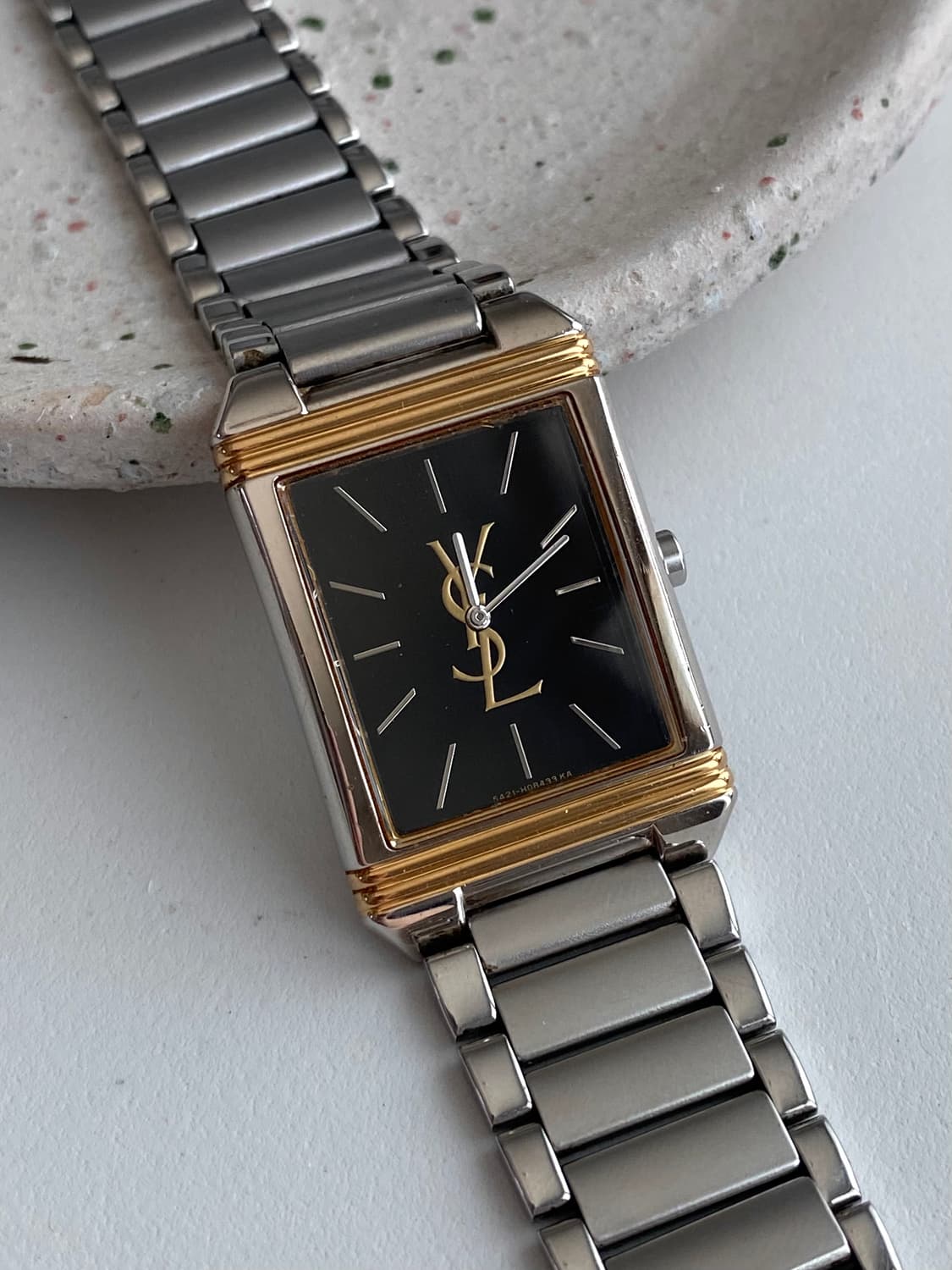 Yves Saint Laurent 입생로랑 YSL 스퀘어 블랙 다이얼 투 상품이미지4